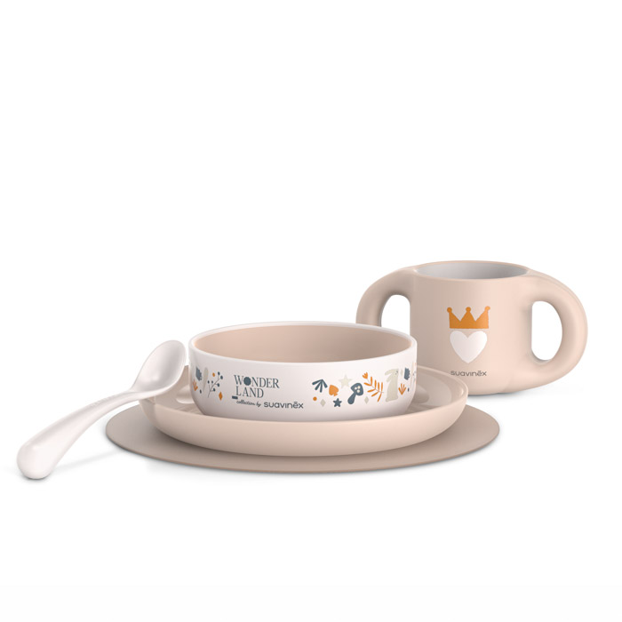 Набір посуду для годування Suavinex Wonderland, світло-рожевий