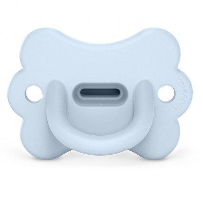 Пустушка фізіологічна Suavinex Colour Essence «Метелик», 0–6 міс, блакитна