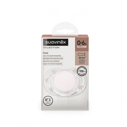 Пустушка фізіологічна Suavinex Poetry, 0–6 місяців, світло-рожева