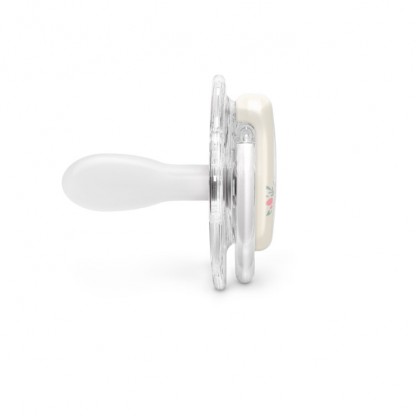 Пустушка фізіологічна Suavinex Poetry, 6–18 міс, бежева з рожевими квітами