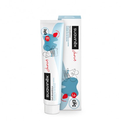 Дитяча зубна паста-гель з фтором Suavinex Junior, полуниця, 75 мл