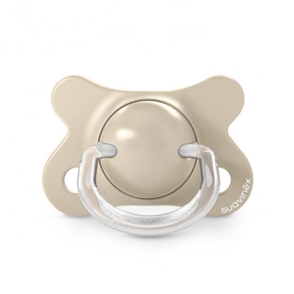 Набор физиологических пустышек Suavinex Birdies, 2 шт., −2–2 месяца, белая + бежевая