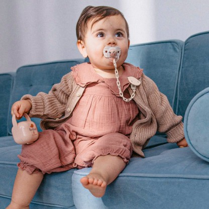 Кліпса для пустушки Suavinex Birdies, світло-рожева