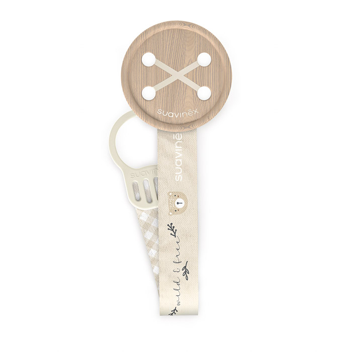 Кліпса для пустушки Suavinex Wild & Free, сіра