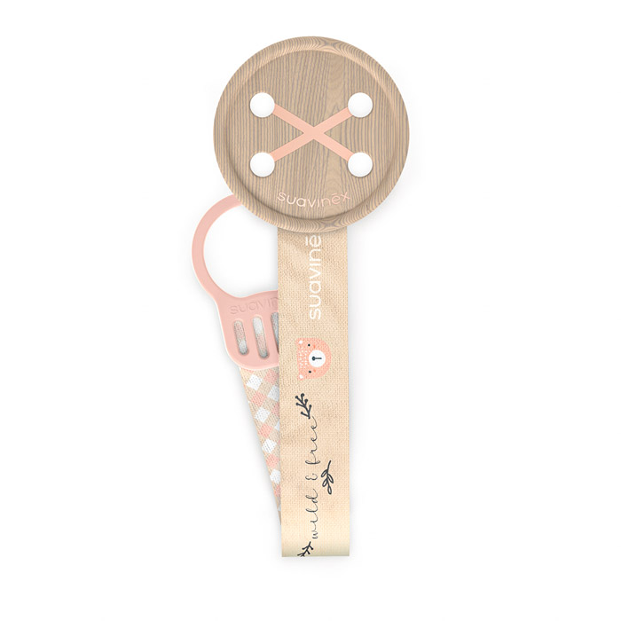 Кліпса для пустушки Suavinex Wild & Free, рожева