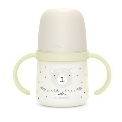 Чашка с силиконовым носиком Suavinex Night and Day, 150 мл, белая с рисунком