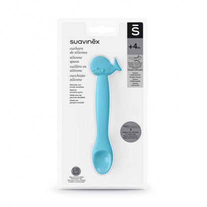 Ложка силіконова Suavinex, блакитний кит