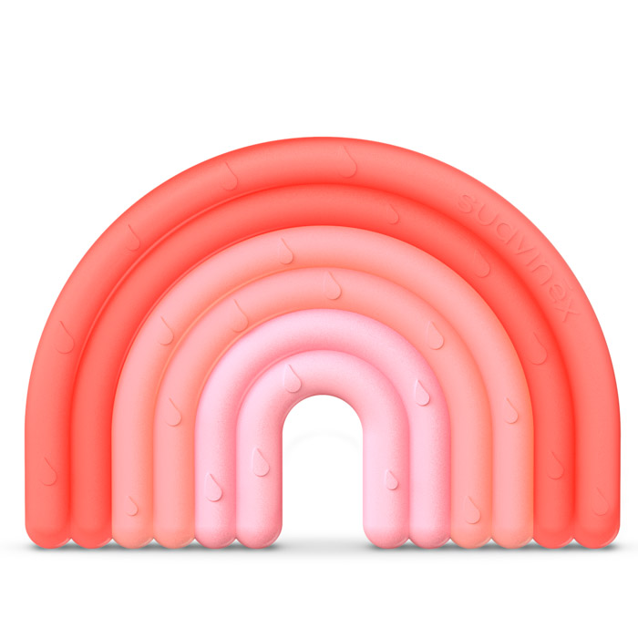 Прорезыватель силиконовый с пузырьками Suavinex Step 1, розовый