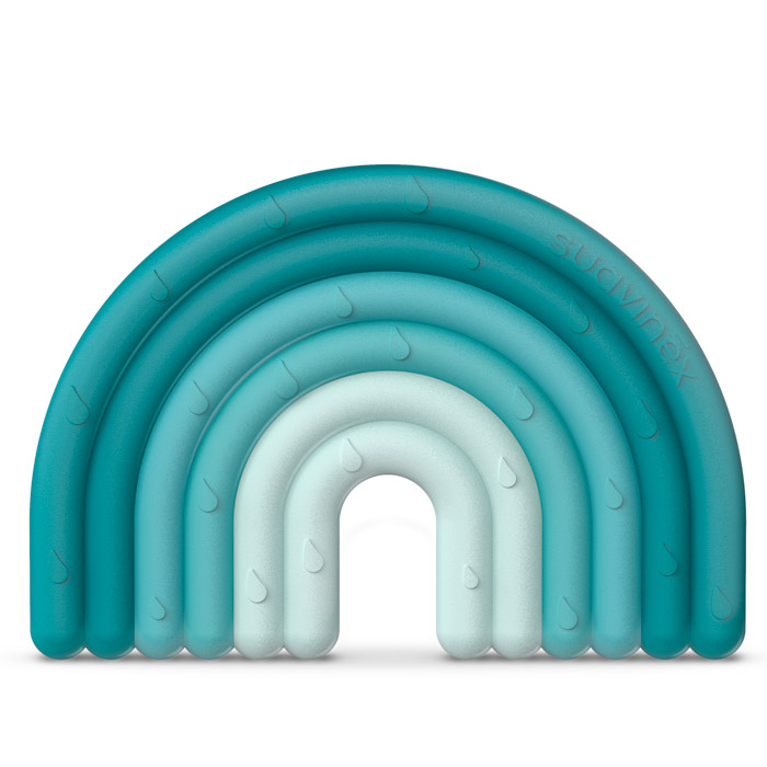 Прорезыватель силиконовый с пузырьками Suavinex Step 1, голубой