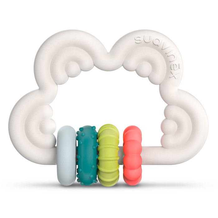 Прорезыватель силиконовый с погремушкой Suavinex Step 3, мульти