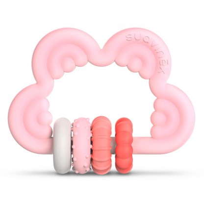 Прорізувач силіконовий з брязкальцем Suavinex Step 3, рожевий