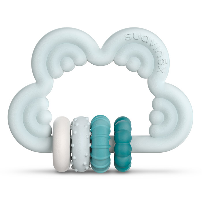 Прорізувач силіконовий з брязкальцем Suavinex Step 3, блакитний