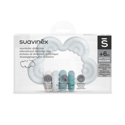 Прорізувач силіконовий з брязкальцем Suavinex Step 3, блакитний