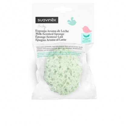 Губка для купання Suavinex з ароматом молока, світло-зелена
