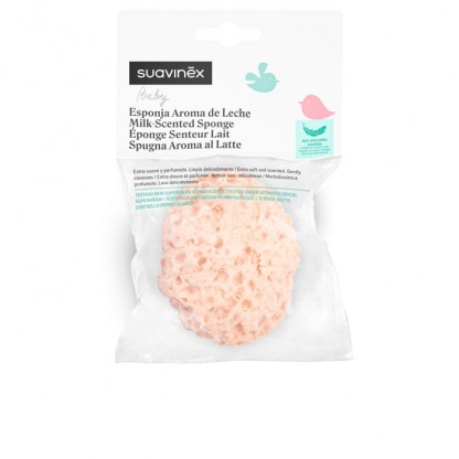 Губка для купання Suavinex з ароматом молока, рожева
