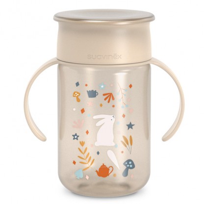 Пляшка-непроливайка, 340 мл, +12 місяців, "Wonderland", бежева