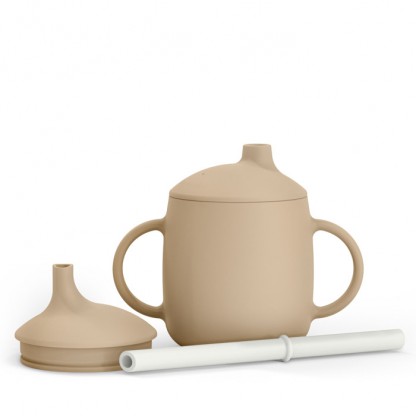 Чашка силиконовая Suavinex 3-в-1 Colour Essence, 270 мл, бежевая