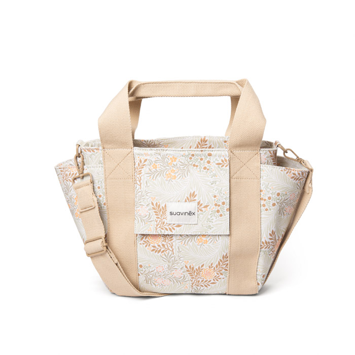 Сумка для мами Suavinex Poetry, середня, біла з малюнком