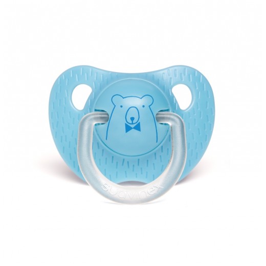 Пустышка анатомическая Suavinex, 0-6 месяцев, Смысл жизни голубой медведь