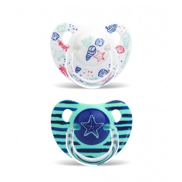 2 пустушки силіконові Suavinex, 6-18 місяців, Морські історії та мешканці 2 пустушки силіконові Suavinex, 6-18 місяців, Морські історії та мешканці
