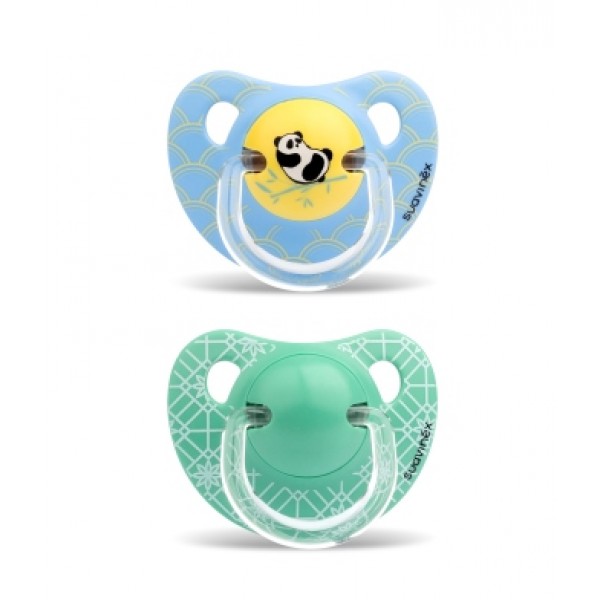 2 анатомические пустышки Suavinex, 18+, Истории панды голубой бамбук