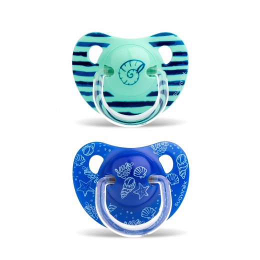 Набор из 2 анатомических пустышек Suavinex, 18+, Морские истории, раковина