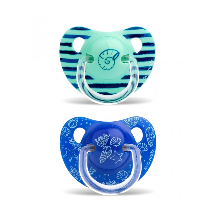 Набор из 2 анатомических пустышек Suavinex, 18+, Морские истории, раковина