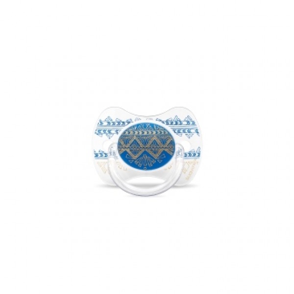 Пустышка физиологическая Suavinex, +18 месяцев, Couture темно-синяя