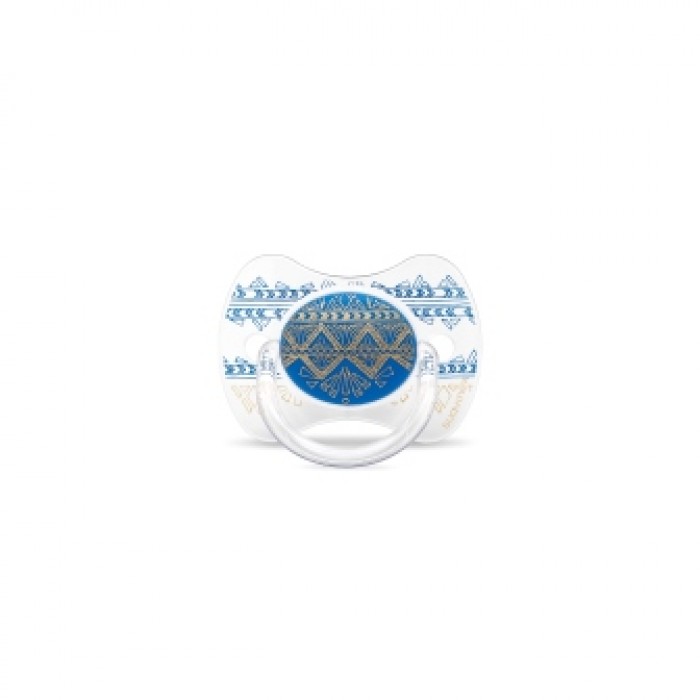 Пустышка физиологическая Suavinex, +18 месяцев, Couture темно-синяя