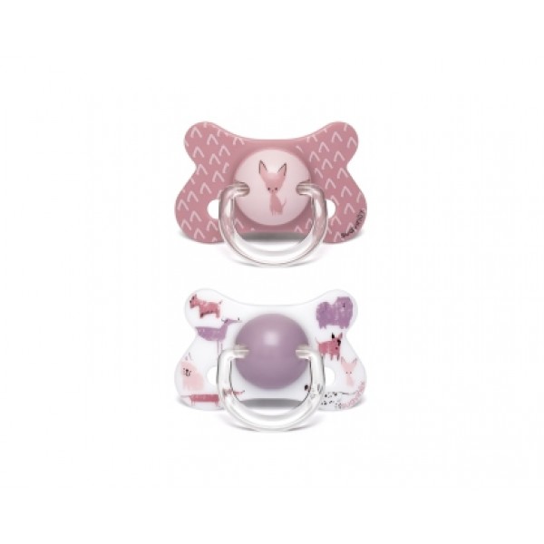 2 пустышки физиологические Suavinex, +18 месяцев, Истории щенков розовые