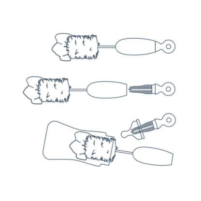 Ершик Suavinex  2 в 1 для мытья бутылочек, бежевая