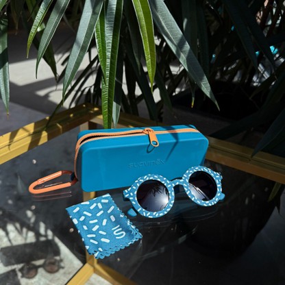 Окуляри дитячі сонцезахисні Suavinex, кругла форма, 3-8 років, сині з малюнком