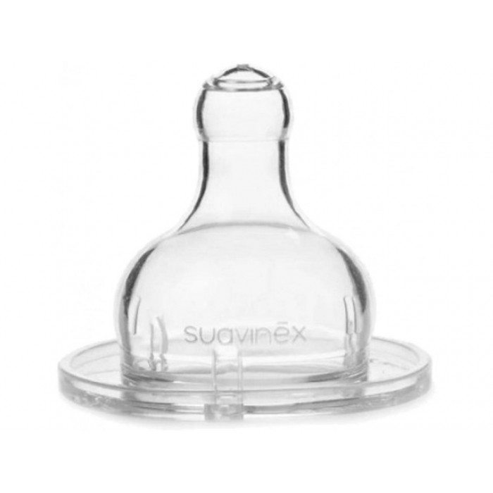 Соска Suavinex круглої форми для густої їжі, +4 місяці