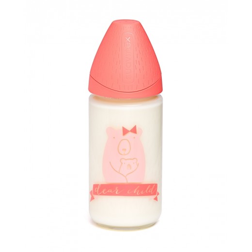 Бутылочка стеклянная, 240 мл, 3-позиционная соска, Смысл жизни медведь Бутылочка стеклянная, 240 мл, 3-позиционная соска, Смысл жизни медведь