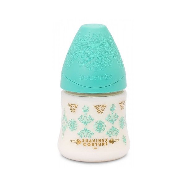 Бутылочка 150 мл, круглая соска медленный поток, Couture  зеленая