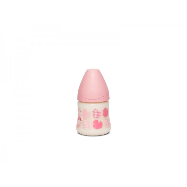 Бутылочка 150 мл, анатомическая соска медленный поток, Истории малышей  розовая