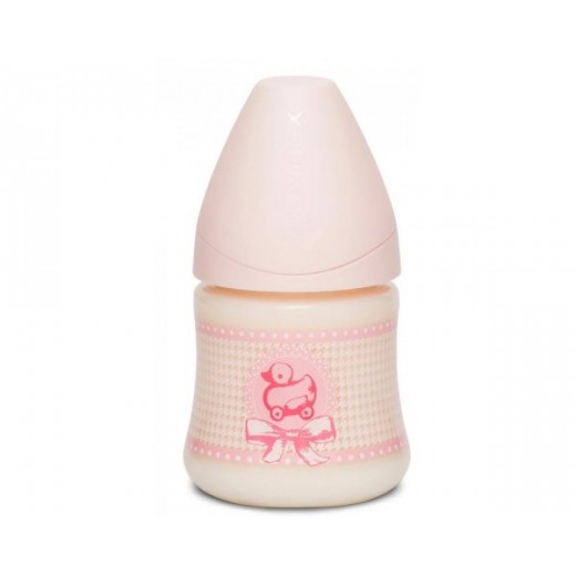 Пляшка Suavinex 150 мл, повільний потік, рожеве каченя