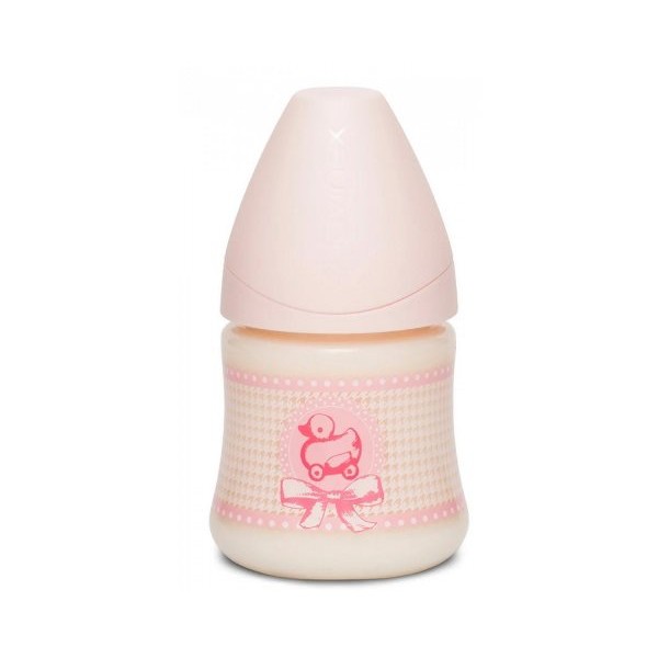 Пляшка Suavinex 150 мл, повільний потік, рожеве каченя