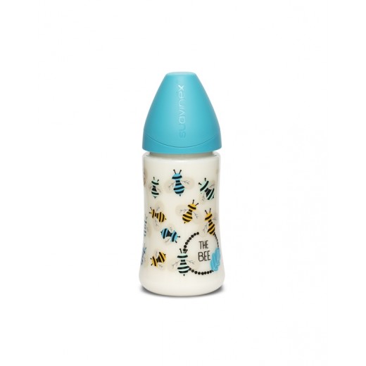 Пляшечка Suavinex 270 мл, 3-позиційна соска, Крилаті історії, блакитна