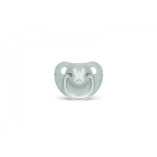 Пустышка анатомическая, 0-6 месяцев, Hygge: Уютные истории  бирюзовый зайчик