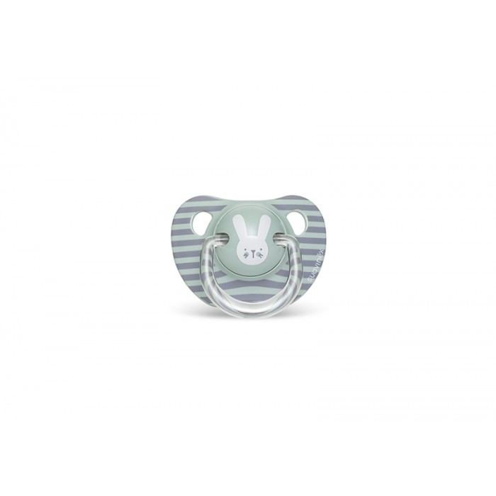 Пустышка анатомическая, 6-18 месяцев, Hygge: Уютные истории  бирюзовый зайчик