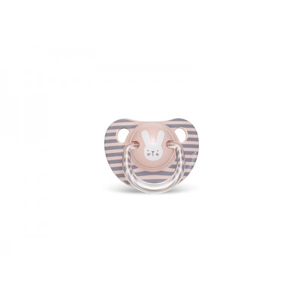 Пустышка анатомическая, 6-18 месяцев, Hygge: Уютные истории  розовый зайчик