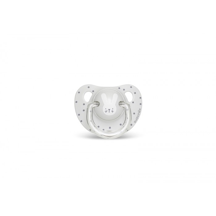 Пустышка анатомическая, 18+ Suavinex Уютные истории, серый зайчик