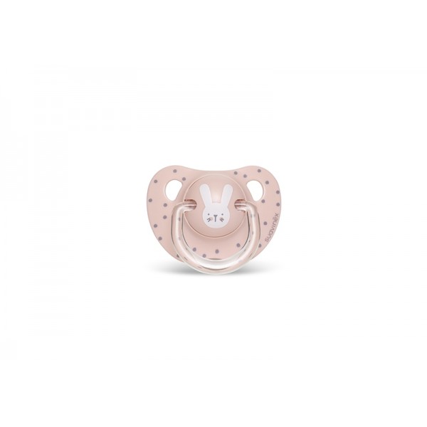 Пустышка анатомическая, 18+ Suavinex Уютные истории, розовый зайчик