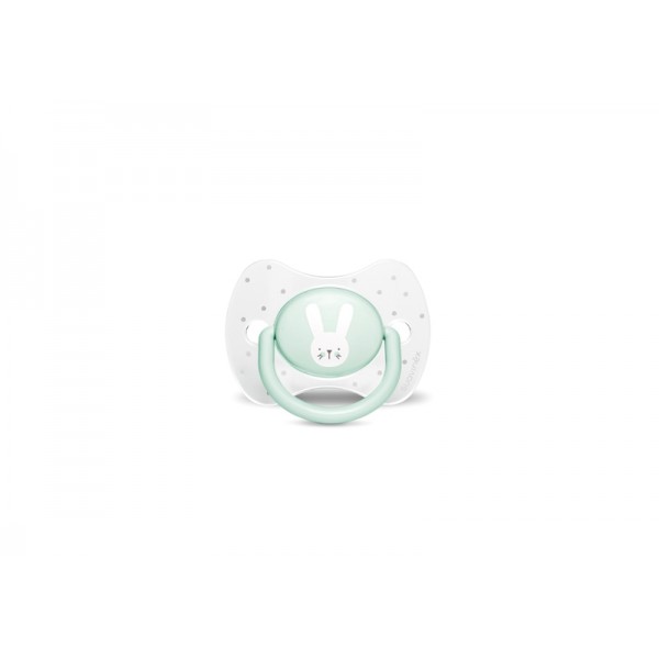 Пустышка физиологическая, 0-6 мес. Suavinex - Уютные истории, бирюзовый зайчик