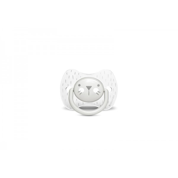 Пустышка физиологическая, 6-18 мес. Suavinex - Уютные истории, серая