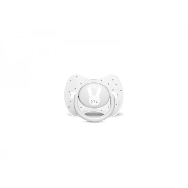 Пустышка физиологическая Suavinex, 18+ мес. - Уютные истории, серый зайчик