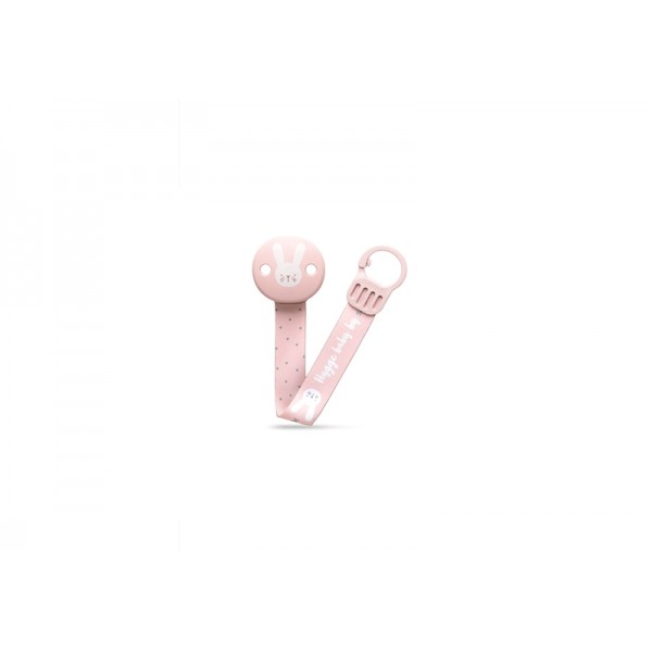 Клипса для пустышки с атласной лентой Suavinex - Уютные истории, розовая