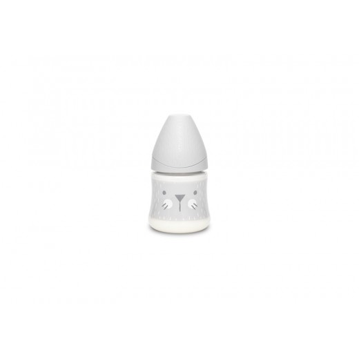 Пляшечка 150 мл Suavinex, повільний потік - Затишні історії, сіра