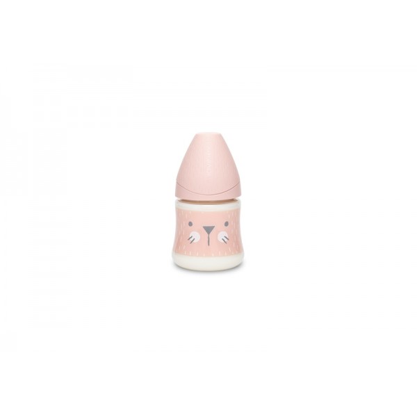 Пляшечка 150 мл Suavinex, повільний потік - Затишні історії, рожева